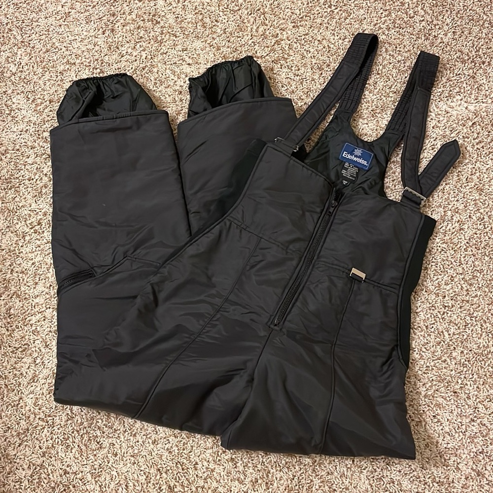 Edelweiss ladies black snow pants bibs. Like new! Size 14